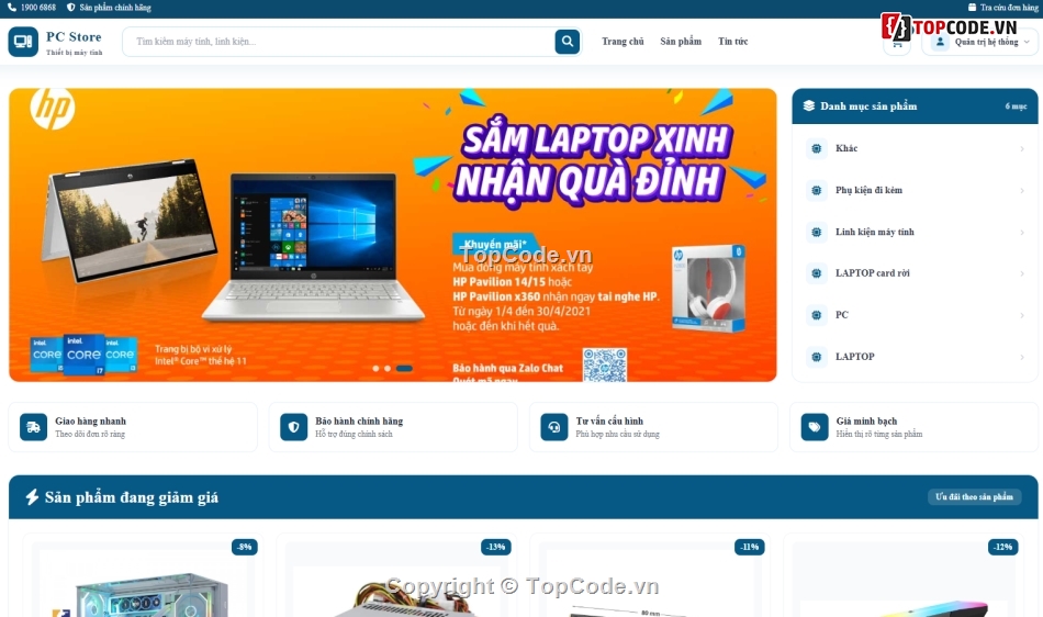 Web bán máy tính,Website bán linh kiện máy tính,Web bán linh kiện máy tính